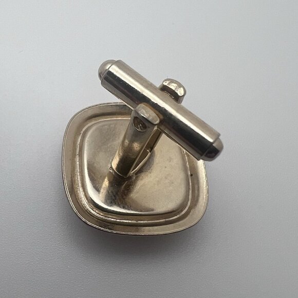 MENS VINTAGE INTRICATE PATTERNED RED GEM GOLD TONE‎ CUFF LINKS - Picture 5 of 5